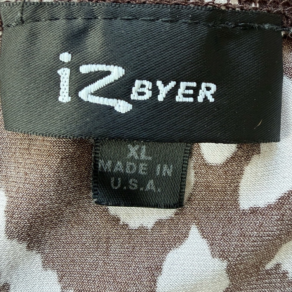 Iz Byer Brown and White Animal Print Halter Top - Picture 2 of 3
